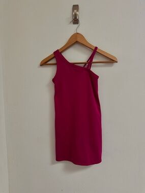 all in motion Magenta One-Shoulder Active Dress with built-in shorts